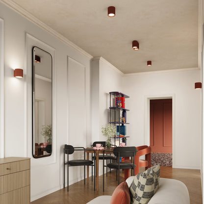 Applique Murale Aura Aluminium Cannelé Rouge Ocre