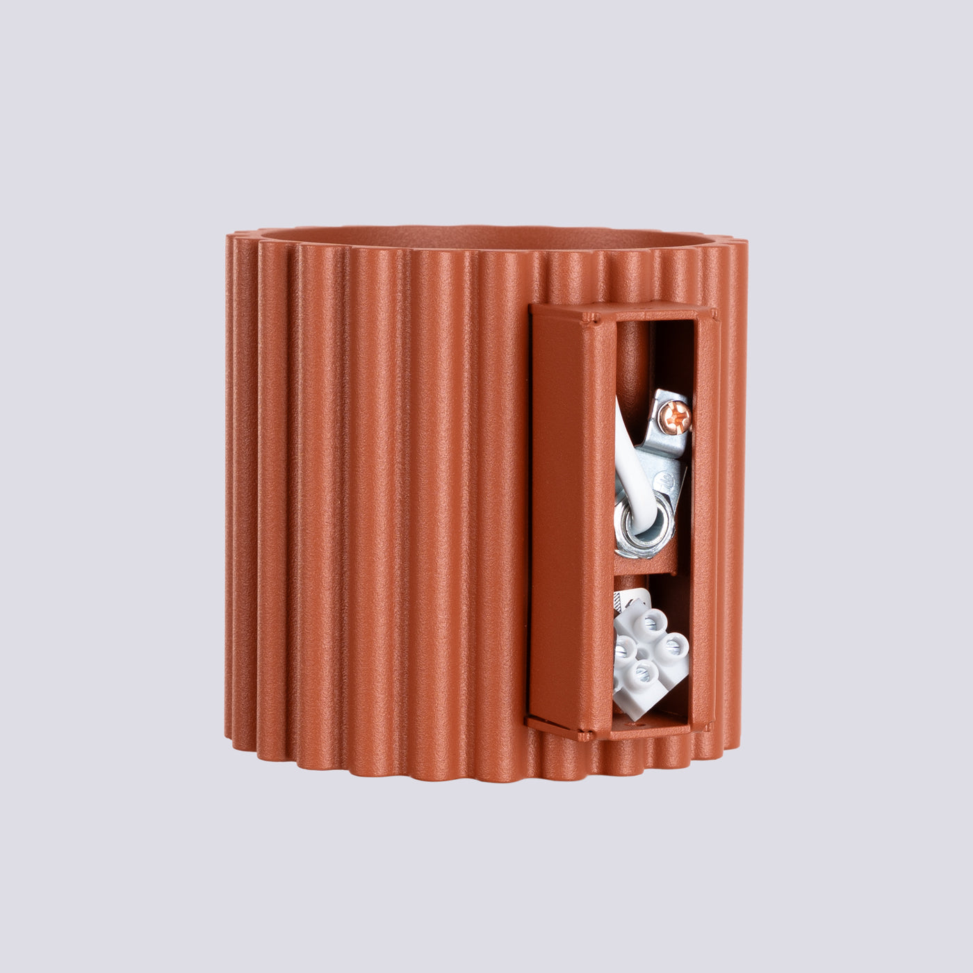 Applique Murale Aura Aluminium Cannelé Rouge Ocre