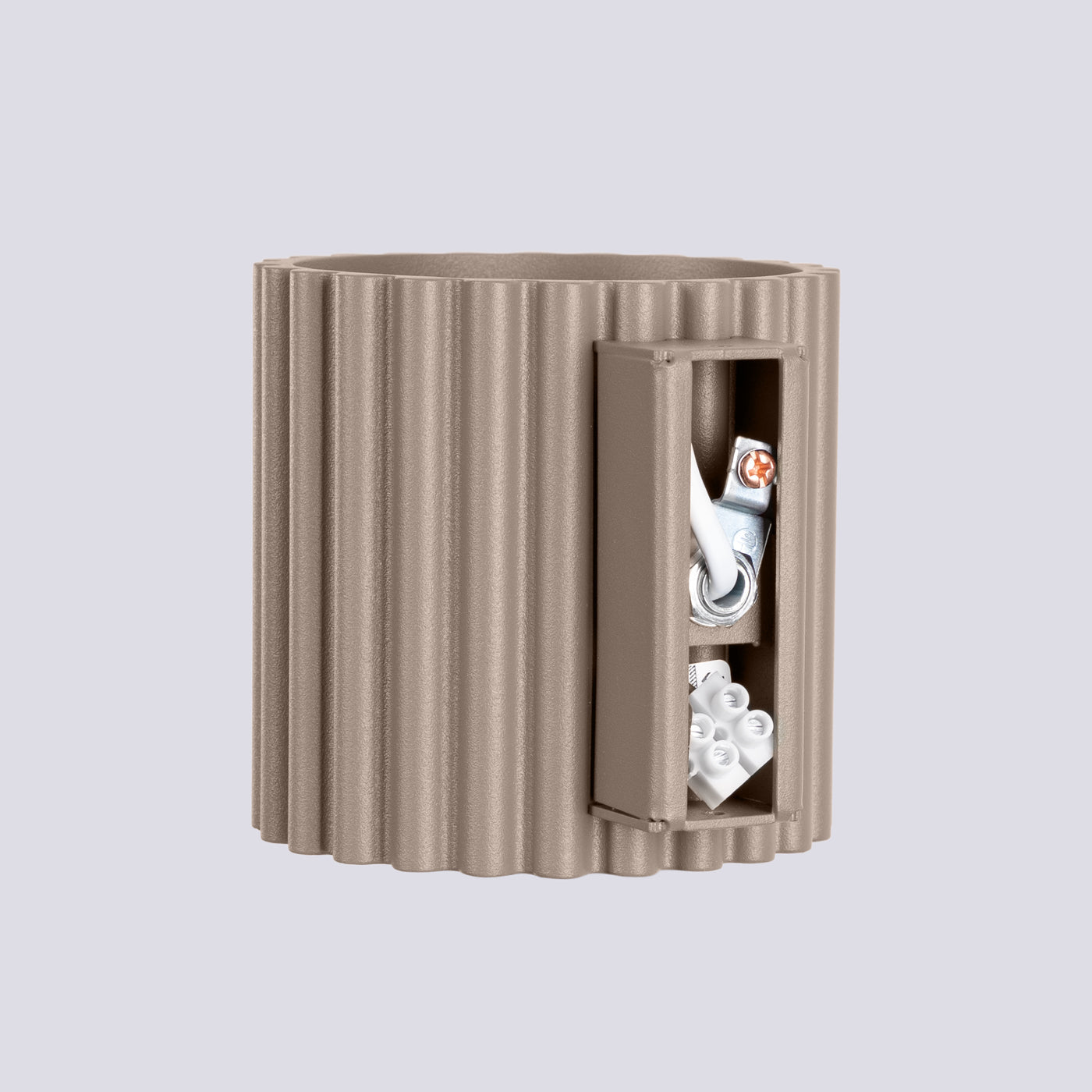 Applique Murale Aura Aluminium Cannelé Taupe