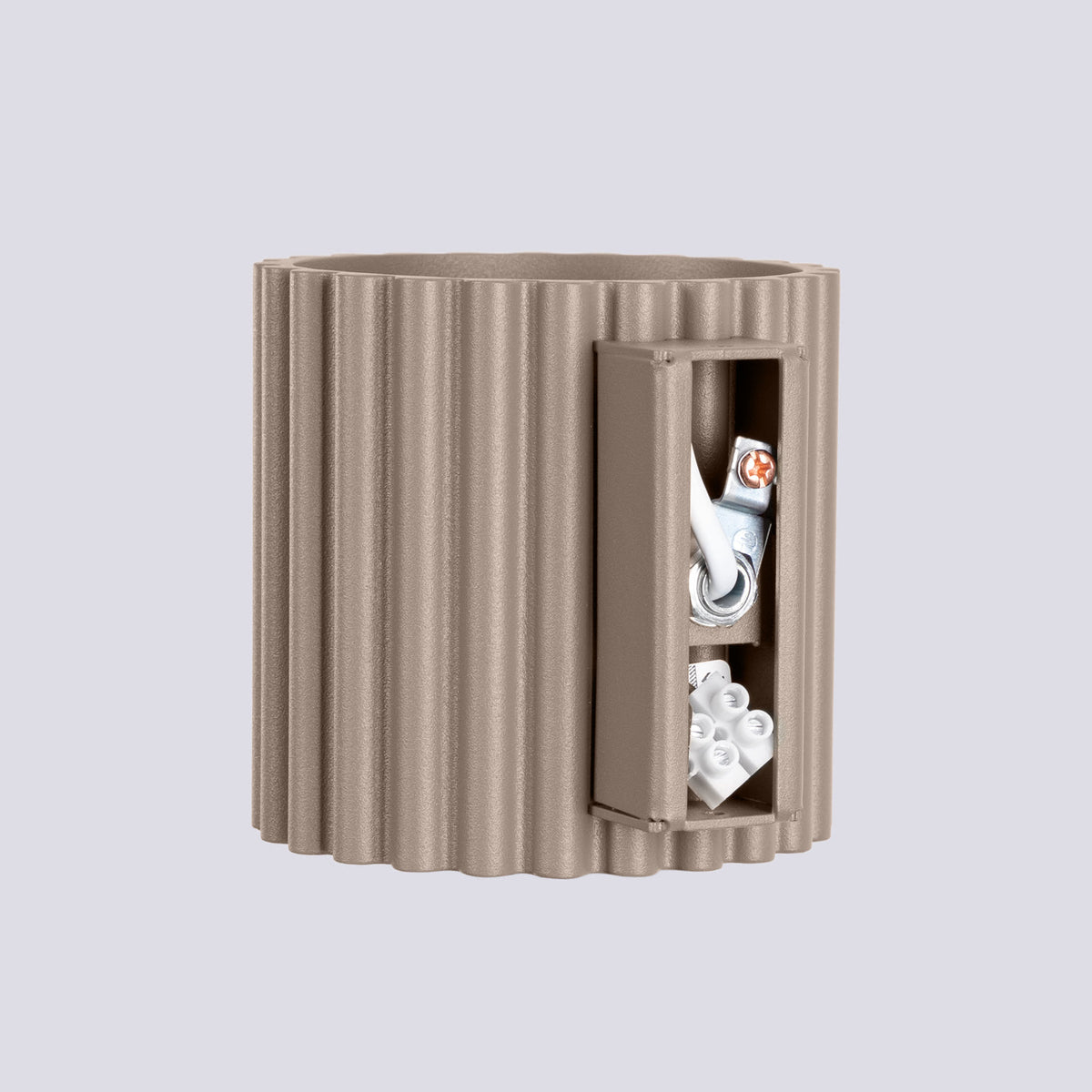 Applique Murale Aura Aluminium Cannelé Taupe