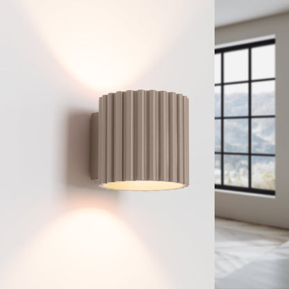 Applique Murale Aura Aluminium Cannelé Taupe