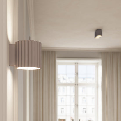 Applique Murale Aura Aluminium Cannelé Taupe