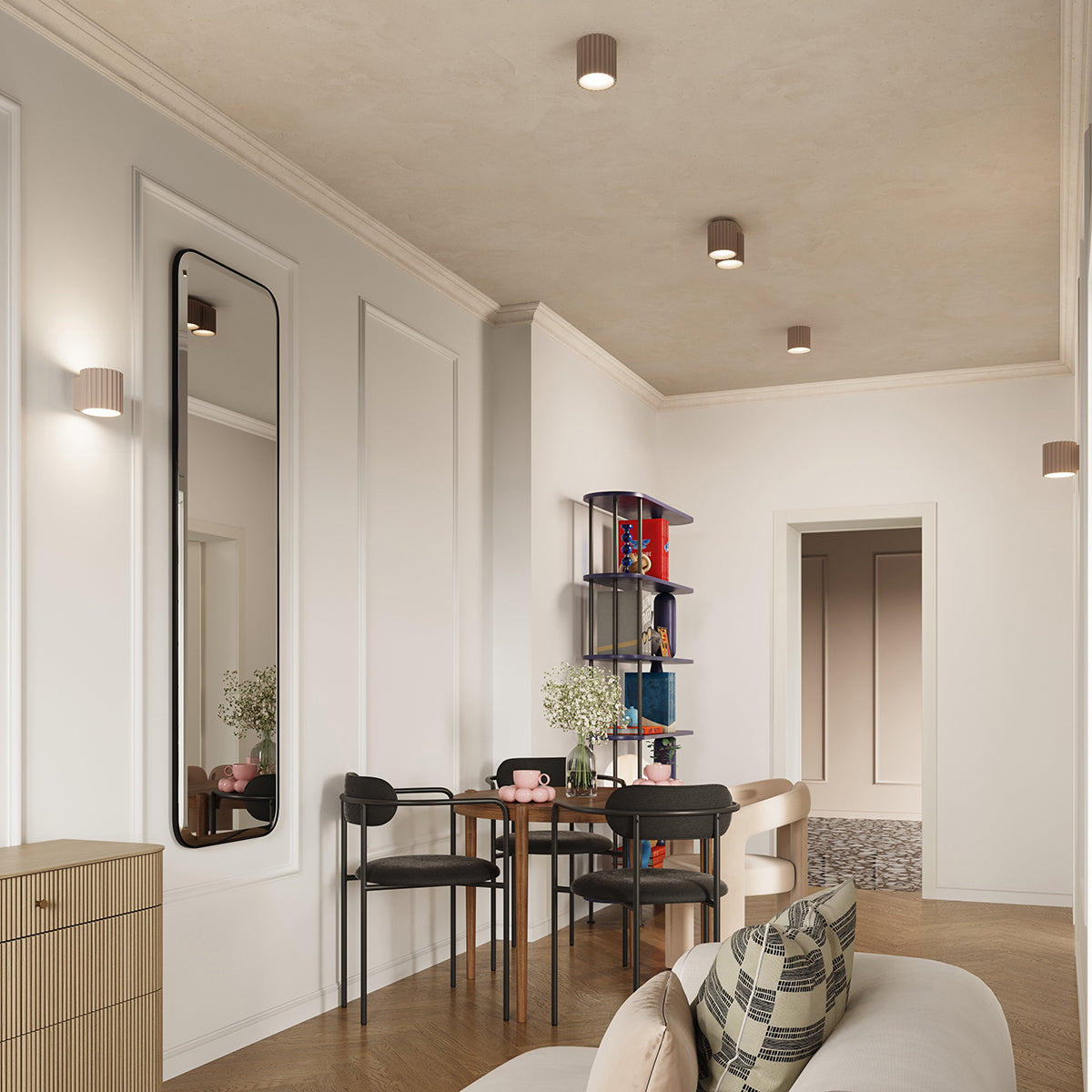 Applique Murale Aura Aluminium Cannelé Taupe