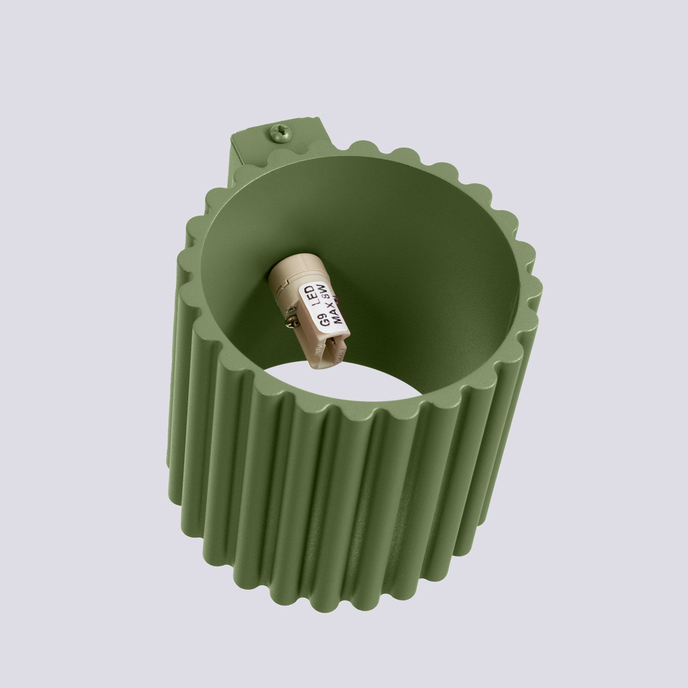Applique Murale Aura Aluminium Cannelé Vert Olive