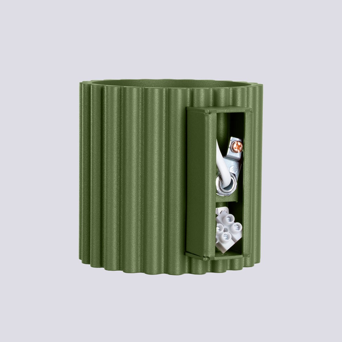 Applique Murale Aura Aluminium Cannelé Vert Olive