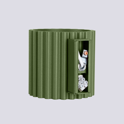 Applique Murale Aura Aluminium Cannelé Vert Olive