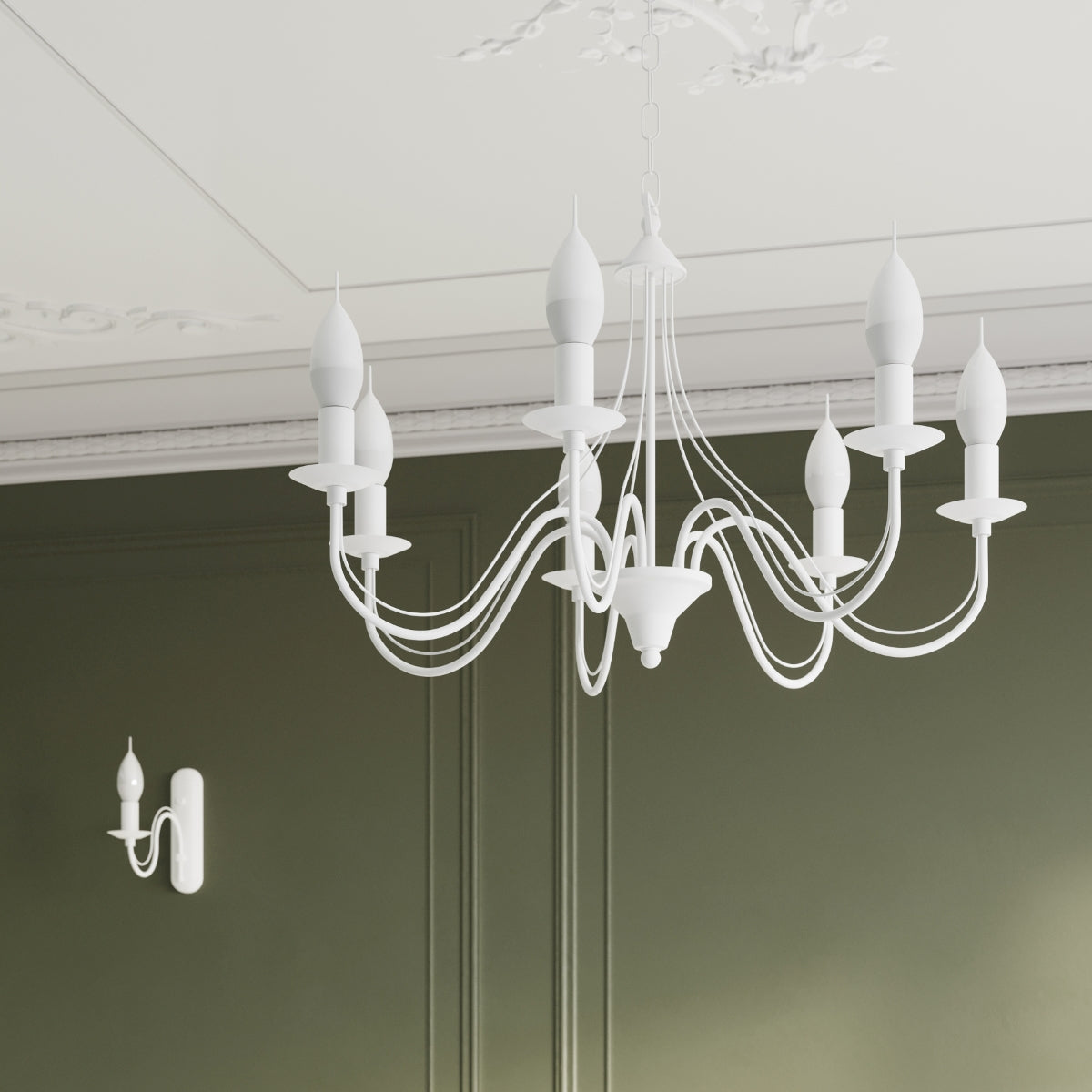 Applique Murale Bougie Moderne Blanche
