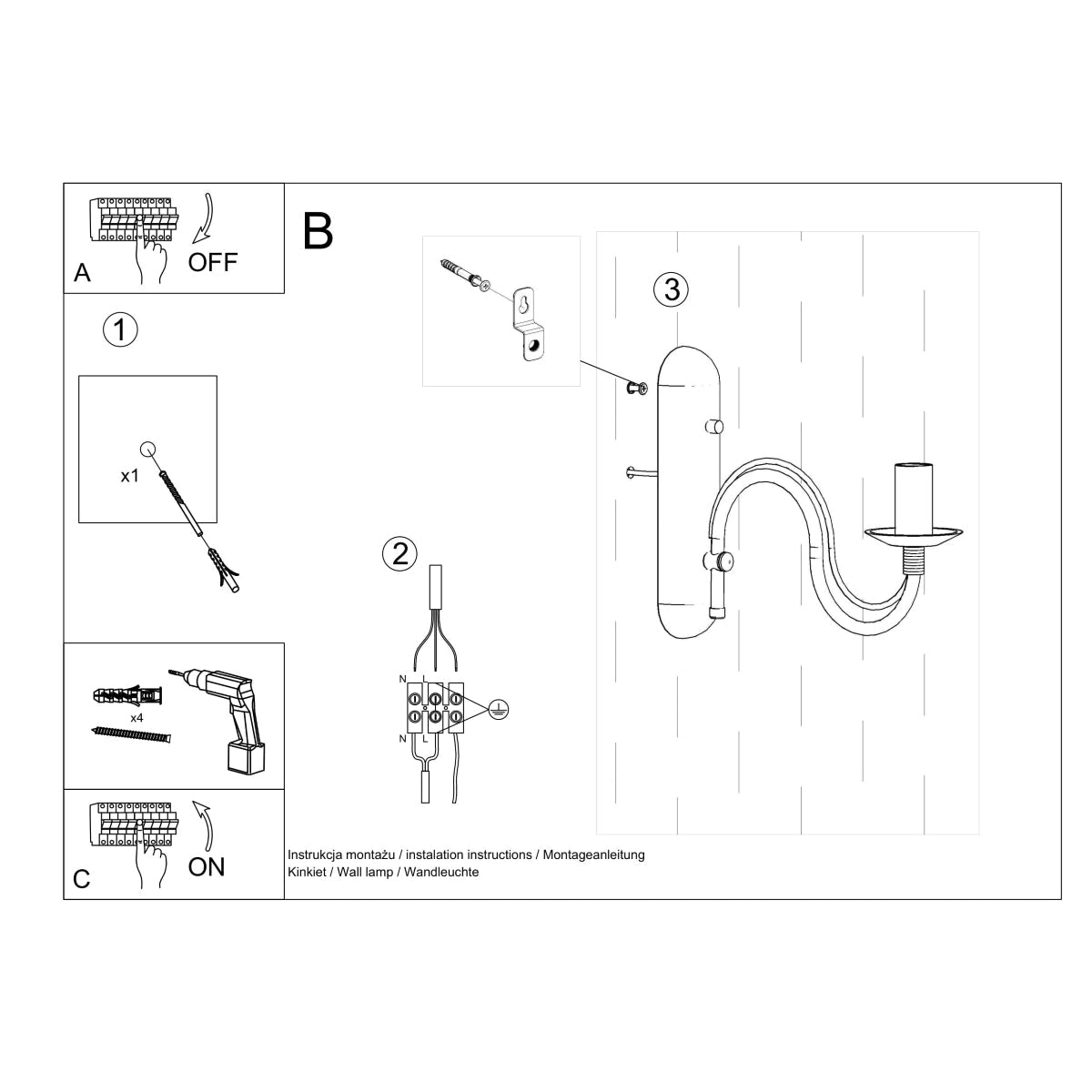Applique Murale Bougie Moderne Blanche