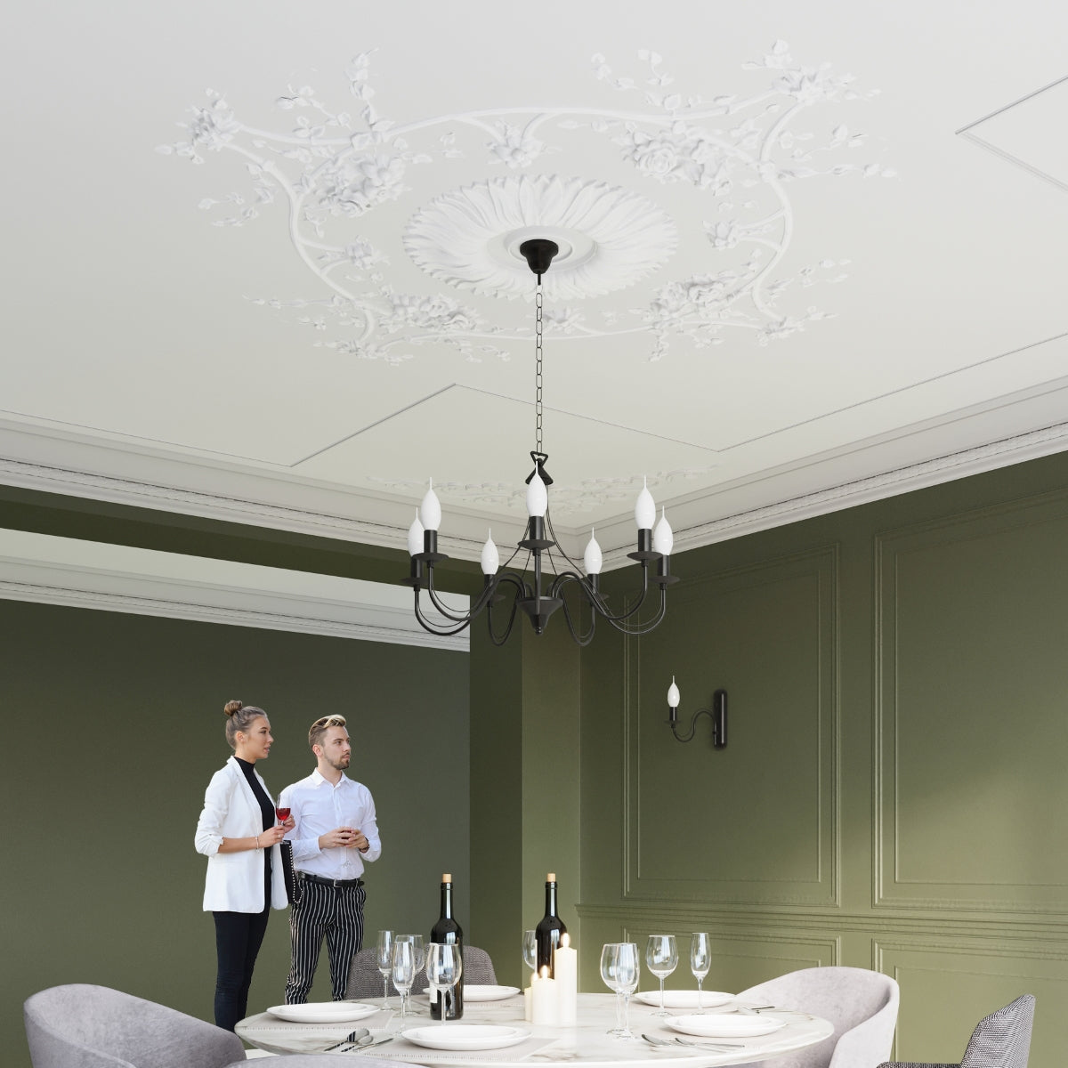 Applique Murale Bougie Moderne Noire