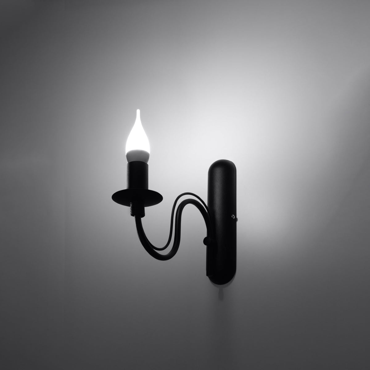 Applique Murale Bougie Moderne Noire