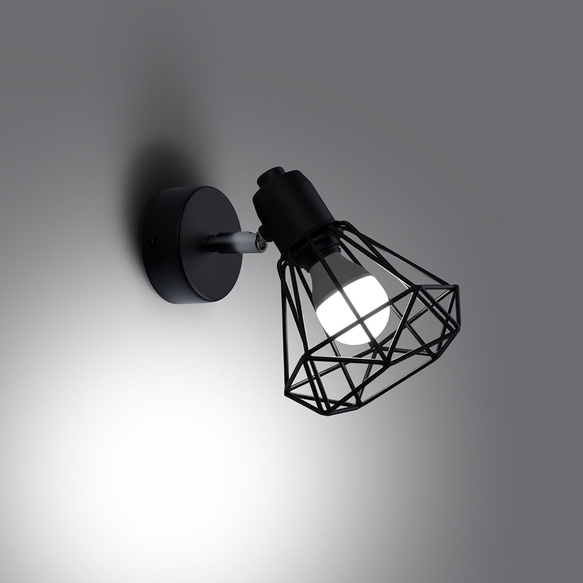Applique Murale Orientable Cage Acier Style Industriel
