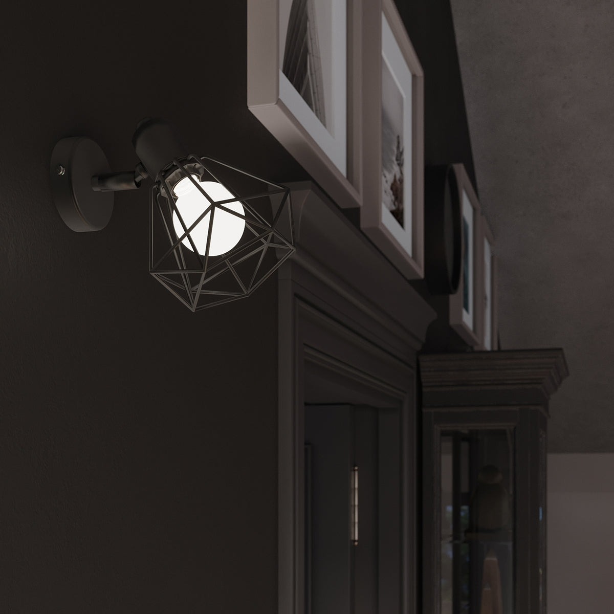Applique Murale Orientable Cage Acier Style Industriel