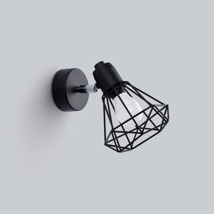 Applique Murale Orientable Cage Acier Style Industriel