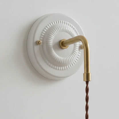 Applique Murale Céramique Cannelée à Bras Laiton Orientable