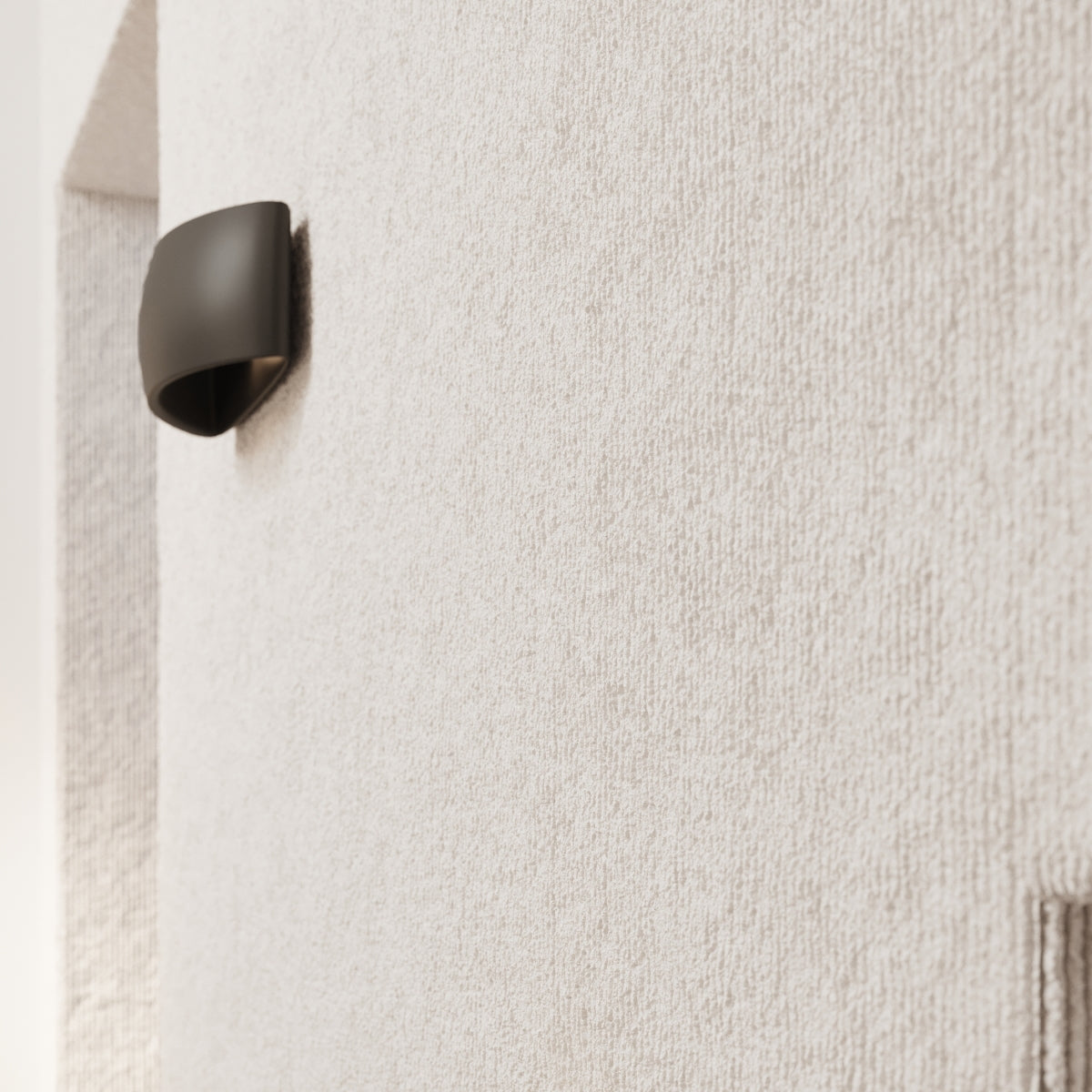 Applique murale Coquille en céramique noire, éclairage haut et bas