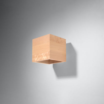 Applique Murale Cube en Bois Naturel