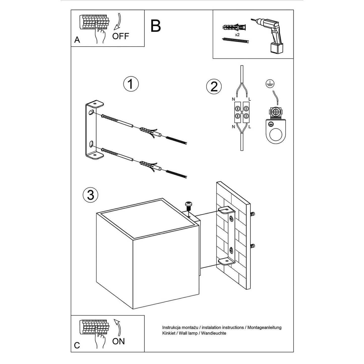 Applique Murale Cube LED Beige