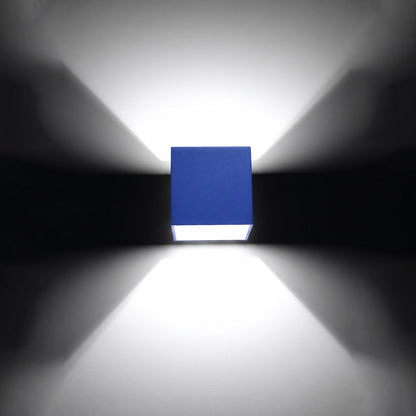 Applique Murale Cube LED Bleu Outremer