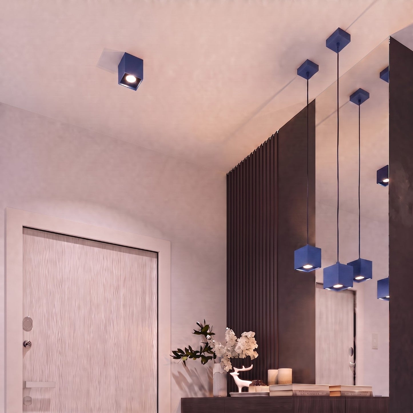 Applique Murale Cube LED Bleu Outremer