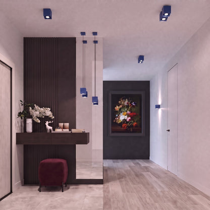 Applique Murale Cube LED Bleu Outremer