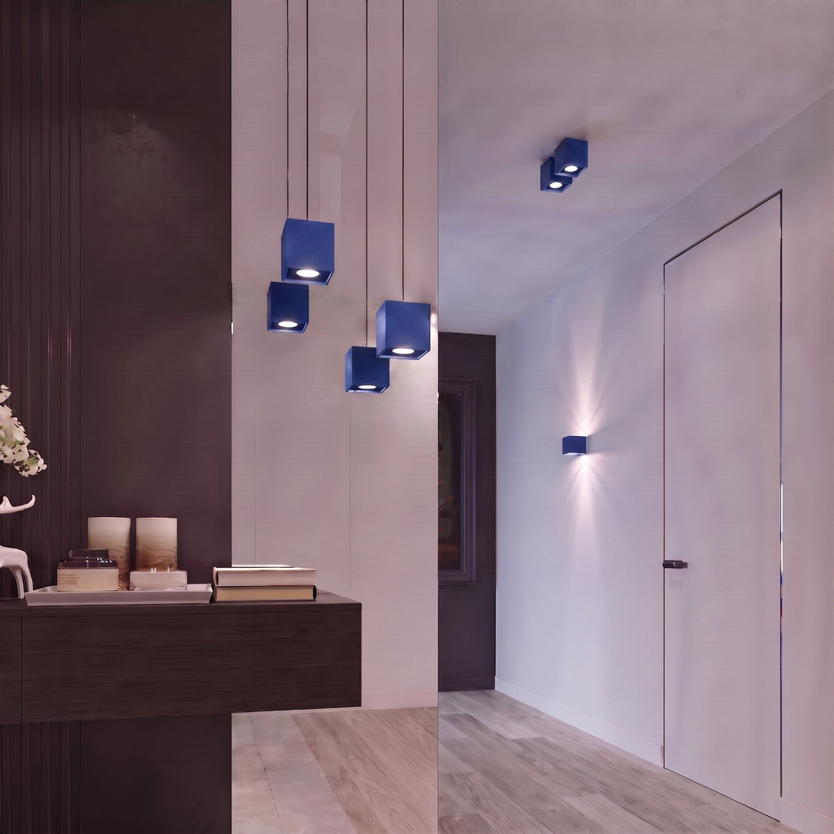 Applique Murale Cube LED Bleu Outremer