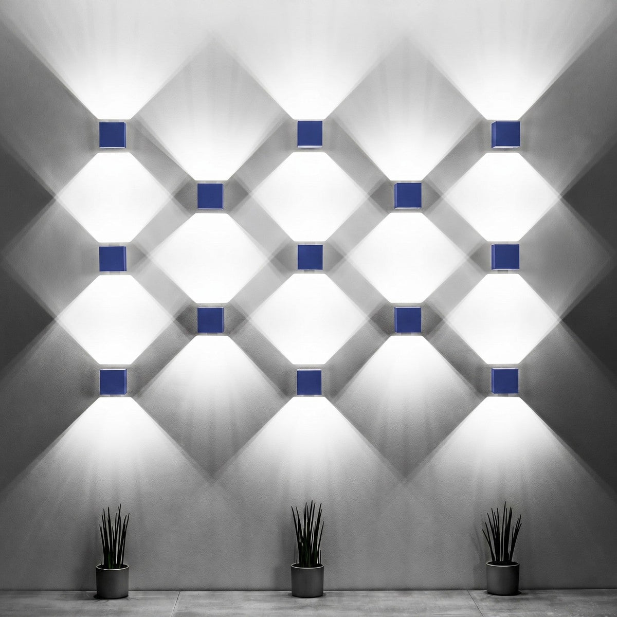 Applique Murale Cube LED Bleu Outremer