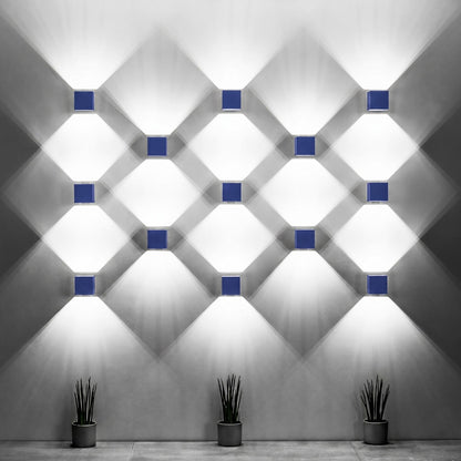 Applique Murale Cube LED Bleu Outremer