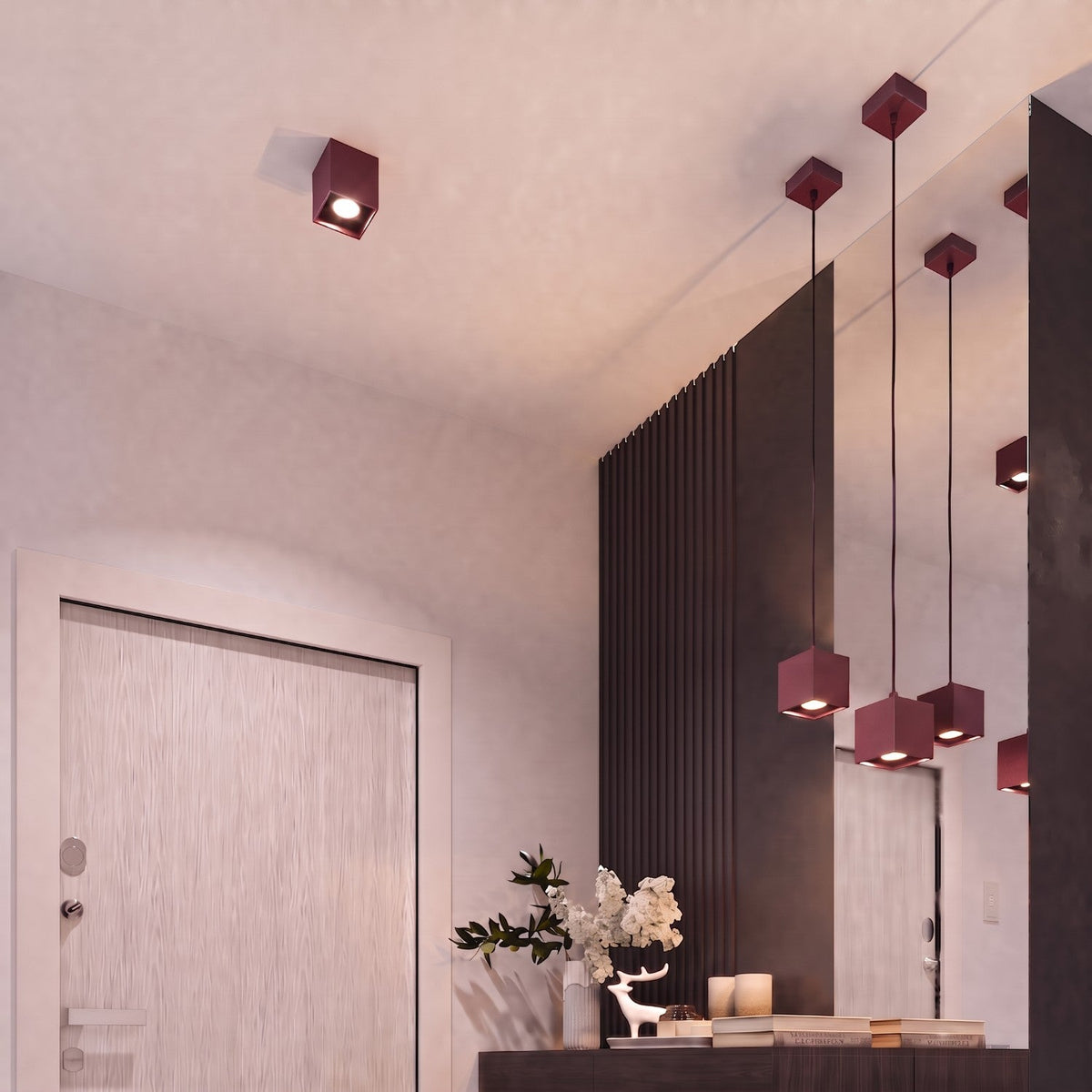 Applique Murale Cube LED Bordeaux