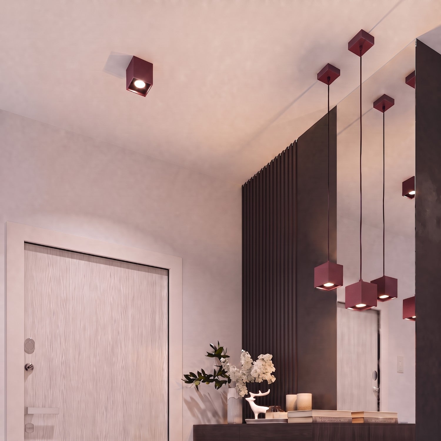Applique Murale Cube LED Bordeaux