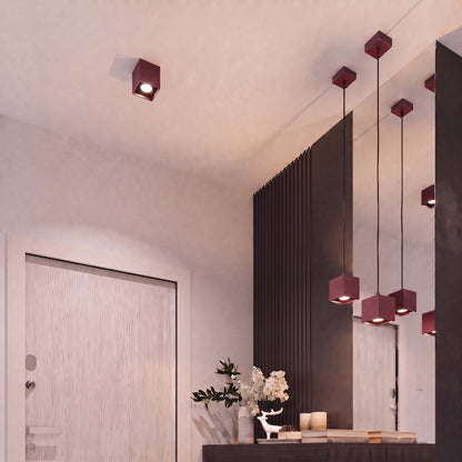 Applique Murale Cube LED Bordeaux