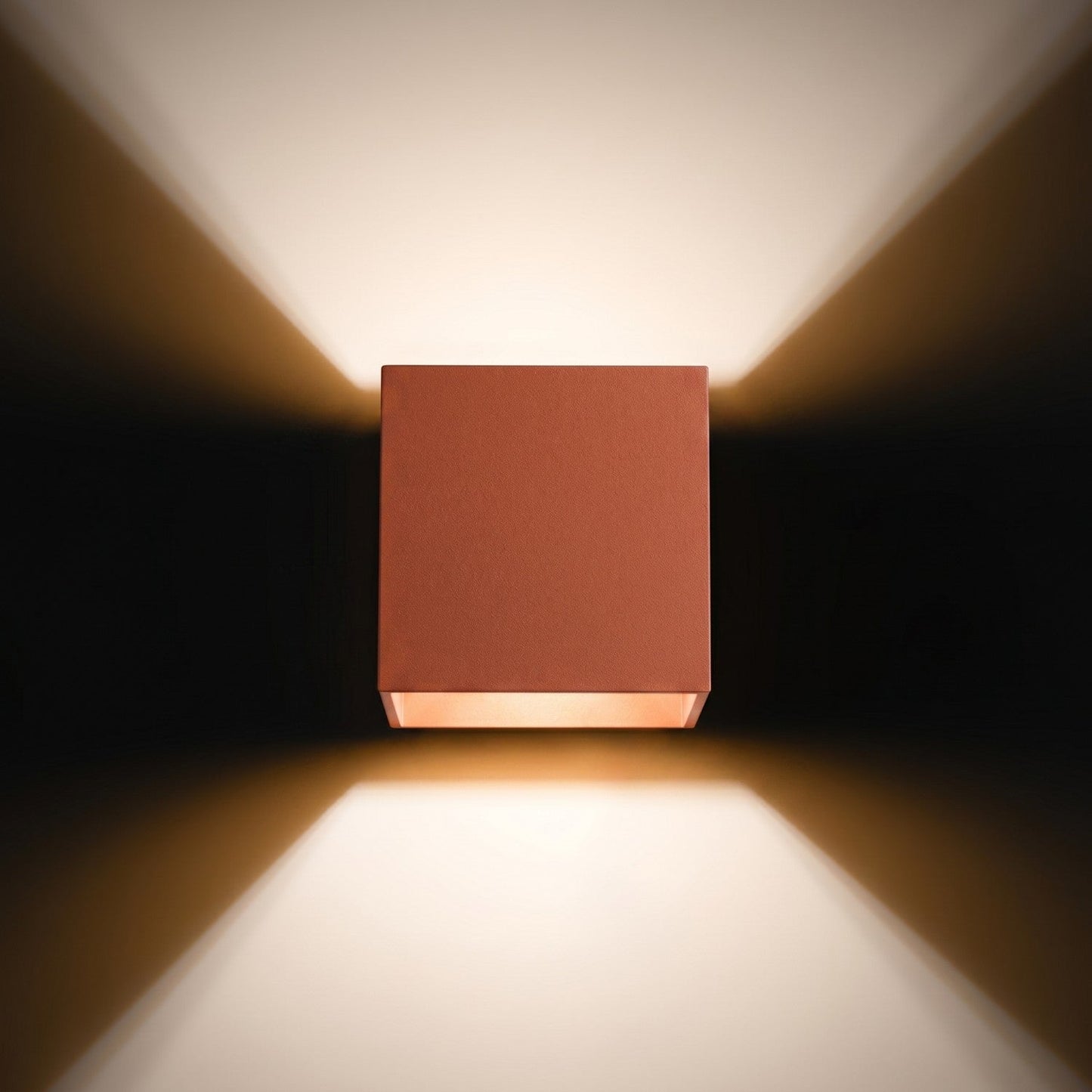 Applique Murale Cube LED Ocre Rouge