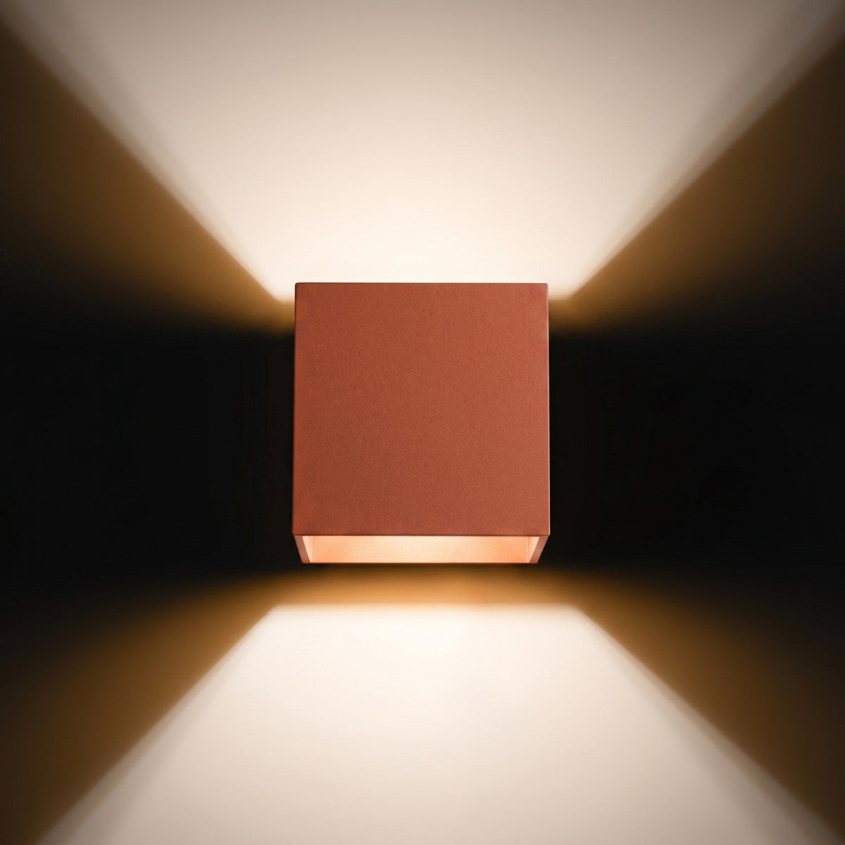 Applique Murale Cube LED Ocre Rouge
