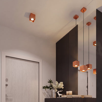 Applique Murale Cube LED Ocre Rouge