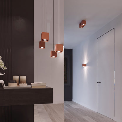 Applique Murale Cube LED Ocre Rouge