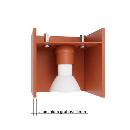 Applique Murale Cube LED Ocre Rouge