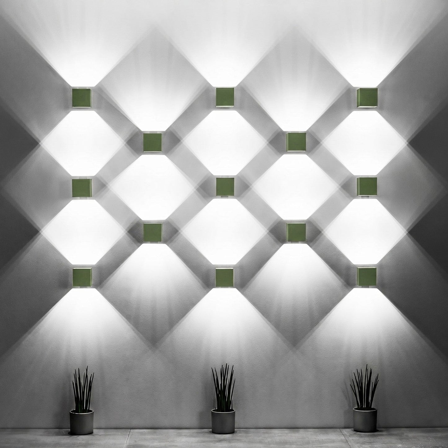 Applique Murale Cube LED Vert Olive