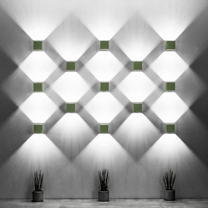 Applique Murale Cube LED Vert Olive