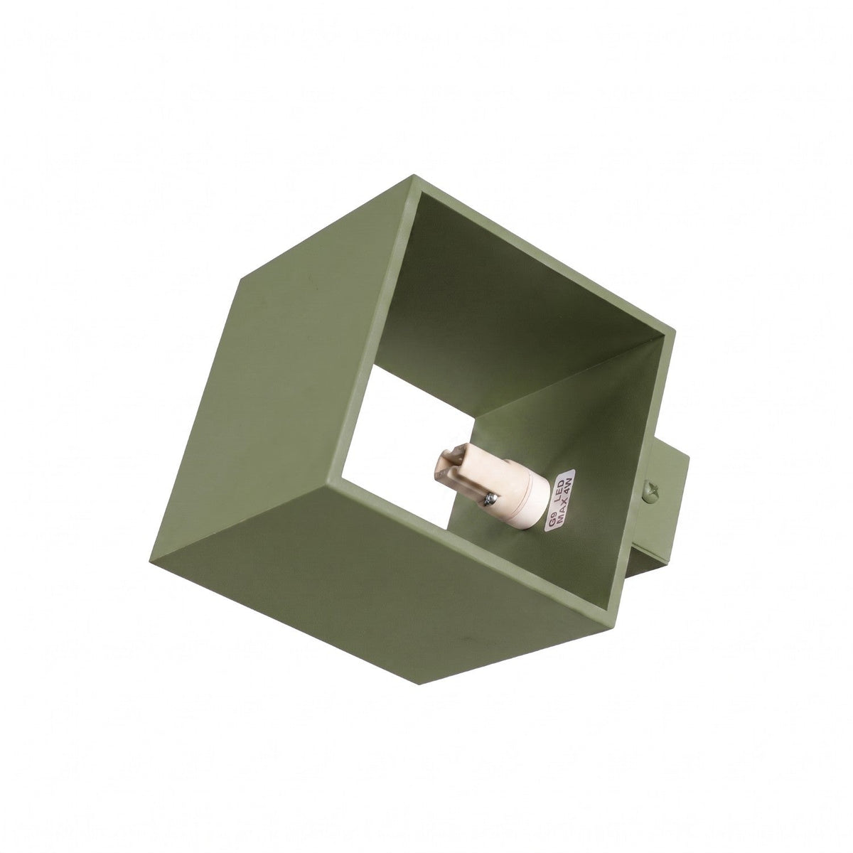 Applique Murale Cube LED Vert Olive