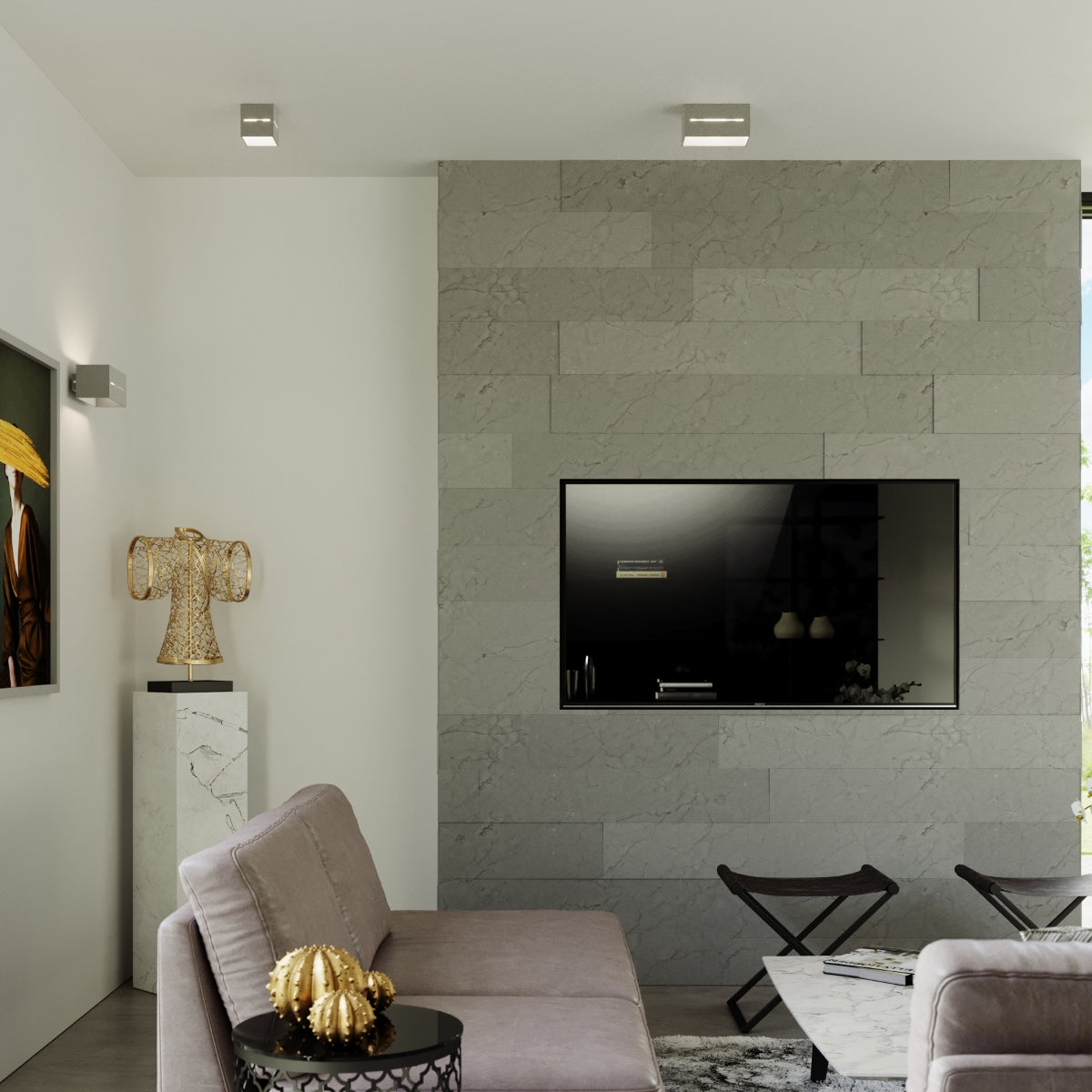Applique Murale Cube Ouvert Grise