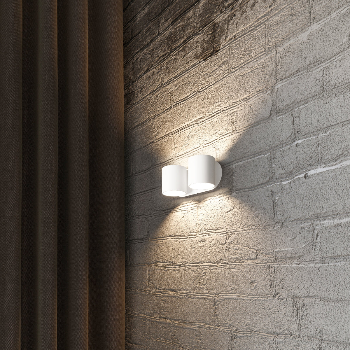 Applique Murale Cylindrique Double Blanche