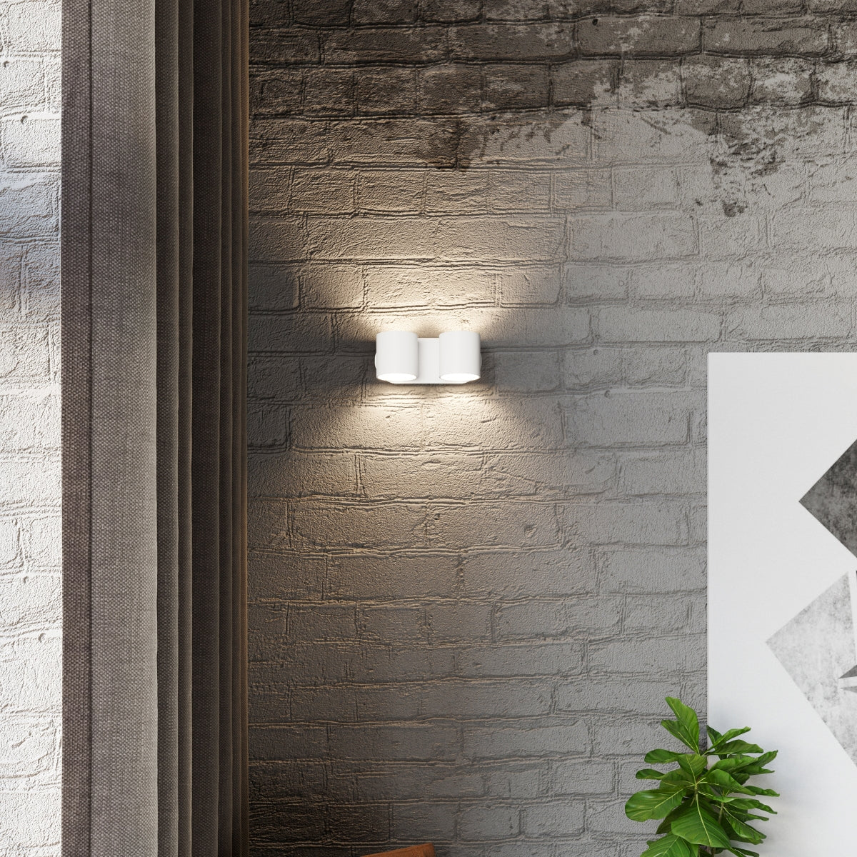 Applique Murale Cylindrique Double Blanche