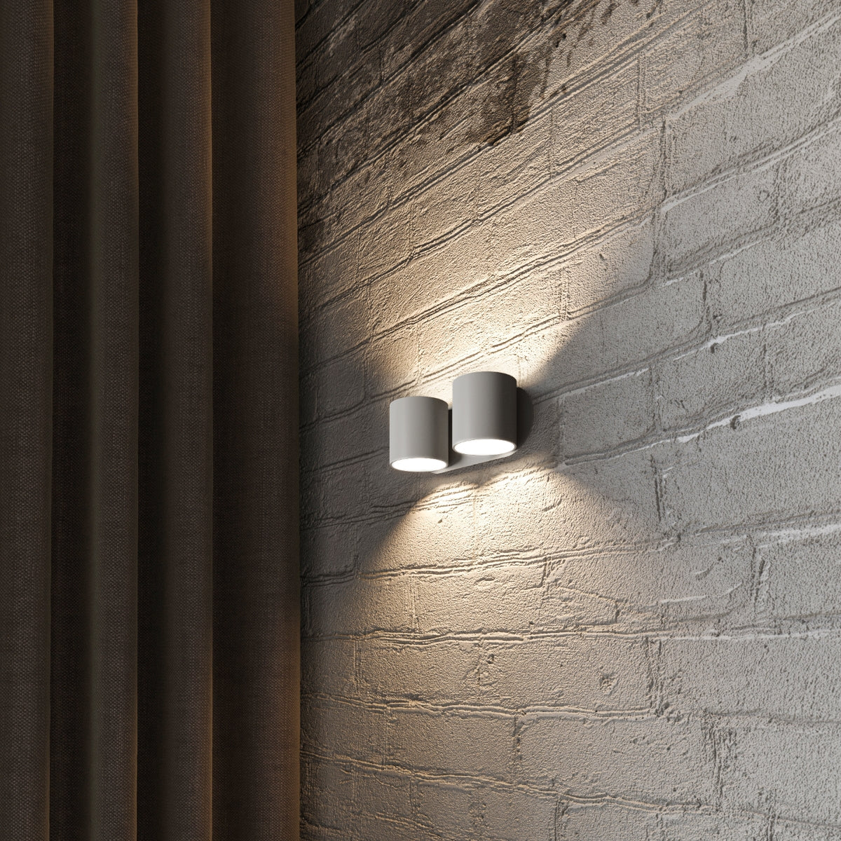 Applique Murale Cylindrique Double Grise
