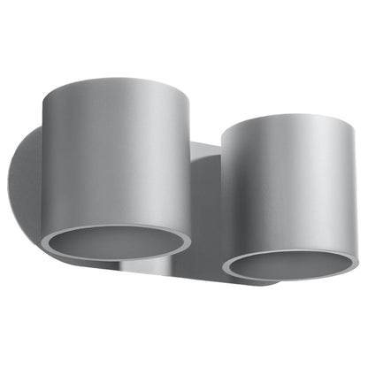 Applique Murale Cylindrique Double Grise