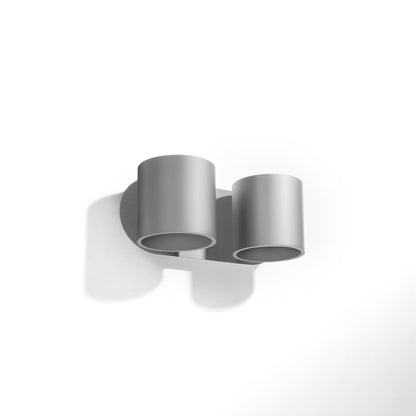 Applique Murale Cylindrique Double Grise
