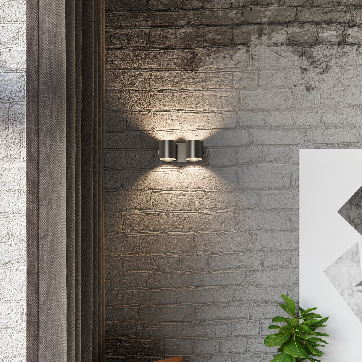 Applique Murale Cylindrique Double Noire