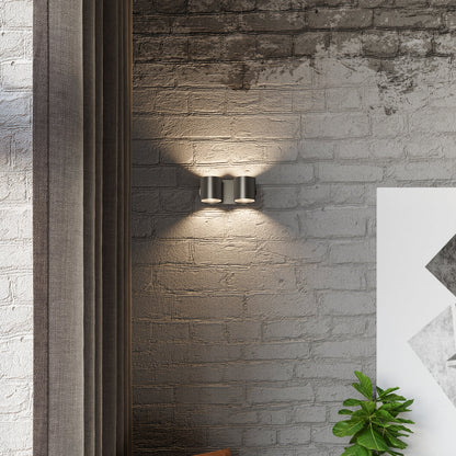Applique Murale Cylindrique Double Noire