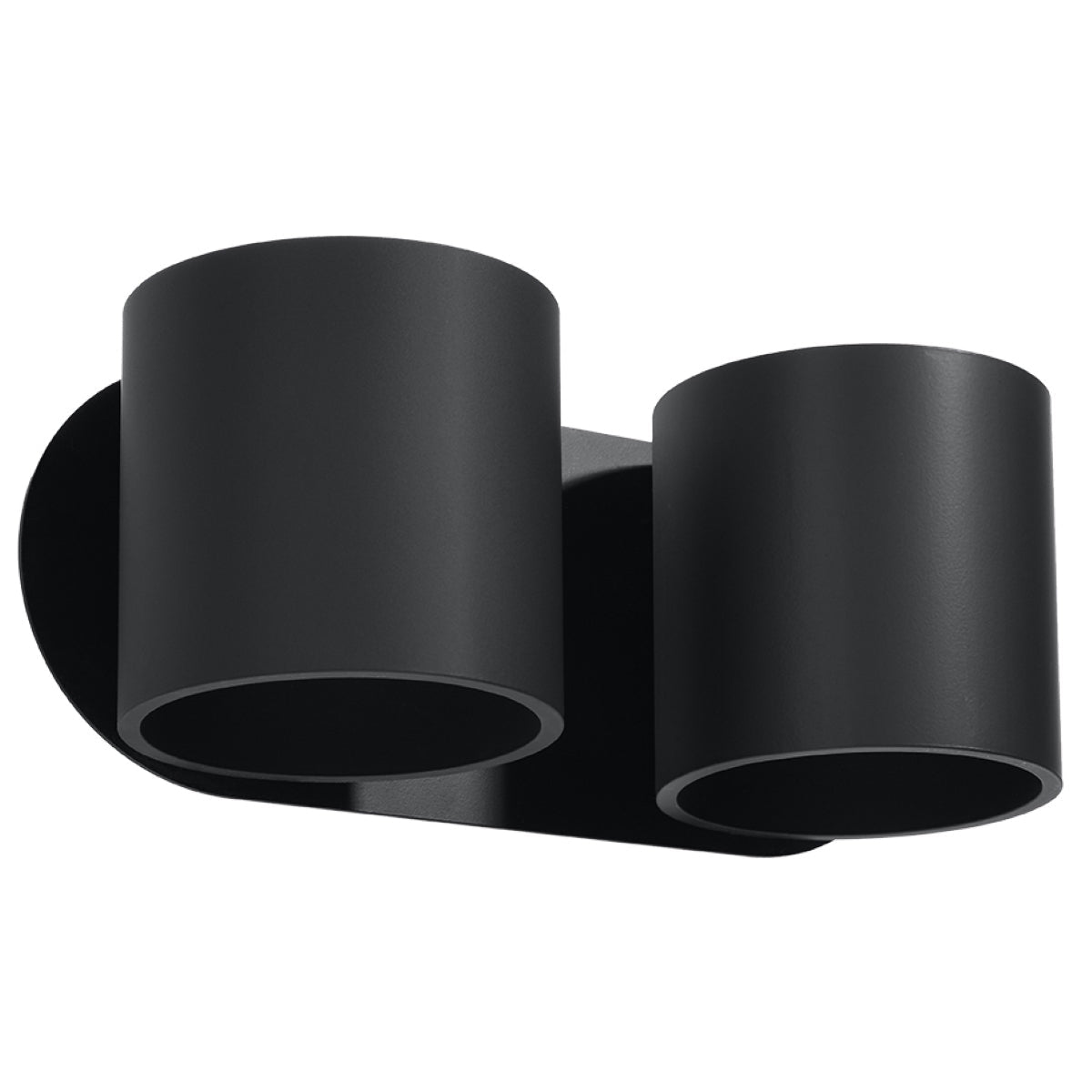 Applique Murale Cylindrique Double Noire