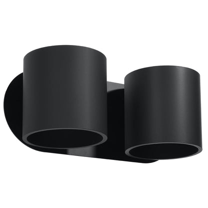 Applique Murale Cylindrique Double Noire