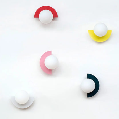 [EXP] Applique Murale LED Demi-Cercle Métal et Globe Opalin