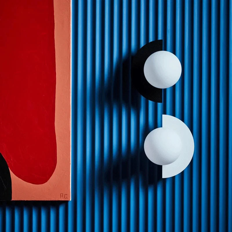 [EXP] Applique Murale LED Demi-Cercle Métal et Globe Opalin
